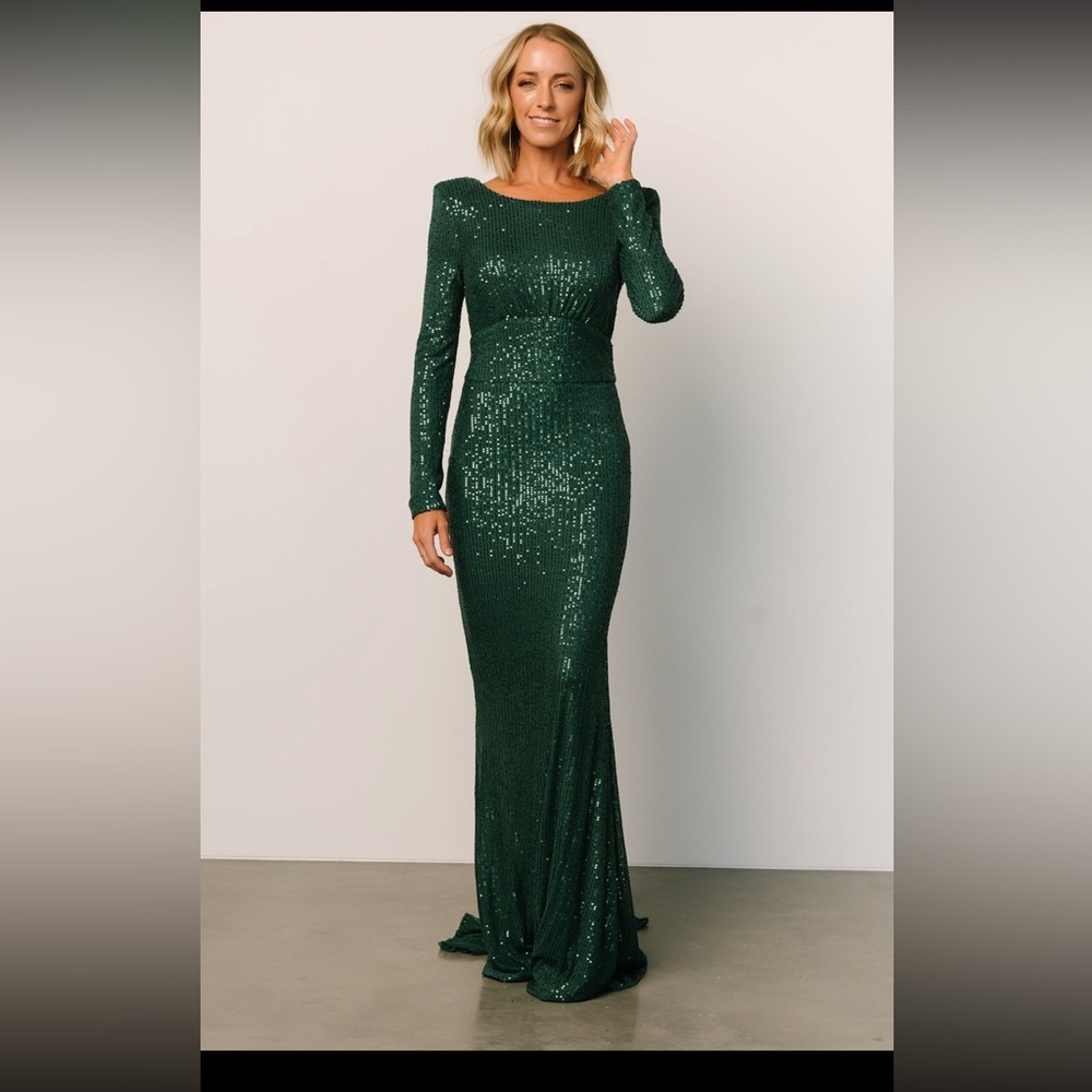 Baltic Born Emerald Green Sequin Gown